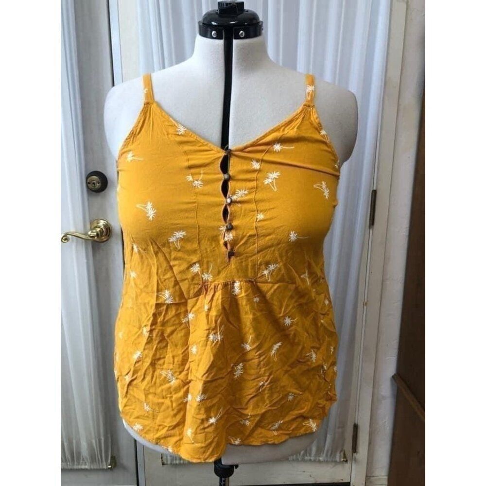 Sonoma size large women's golden yellow tank with buttons. Size large